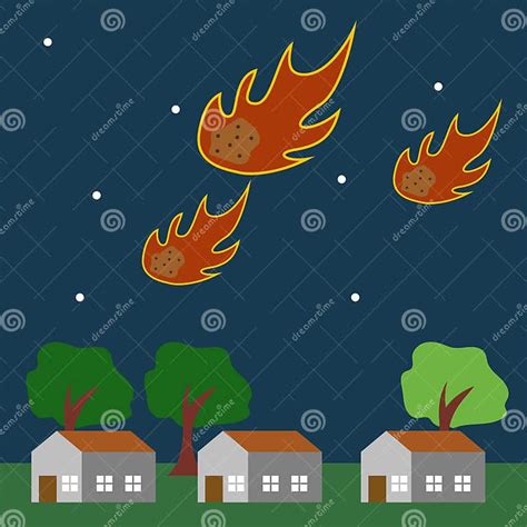 Natural Disaster Illustration Vector Art Logo Template Stock