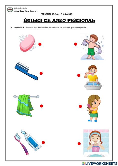 Útiles de aseo personal worksheet Kids worksheets preschool