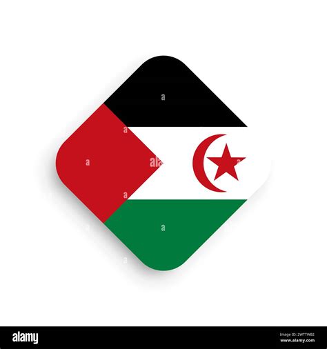 Sahrawi Arab Democratic Republic Flag Rhombus Shape Icon With Dropped