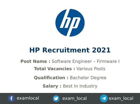 Hp Recruitment Various Fresher Jobs Examlocal In