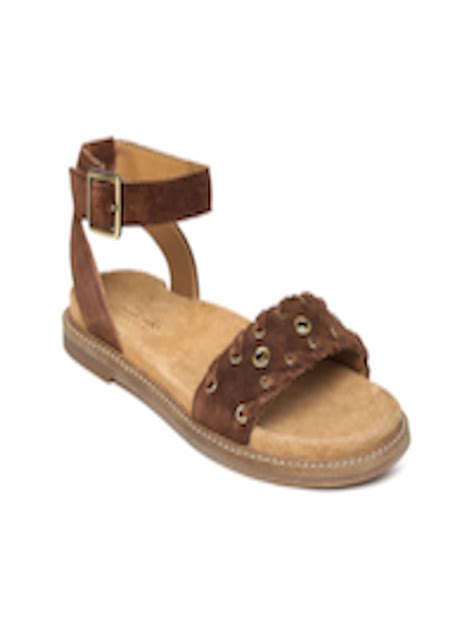 Buy Clarks Women Brown Solid Suede Open Toe Flats Flats For Women