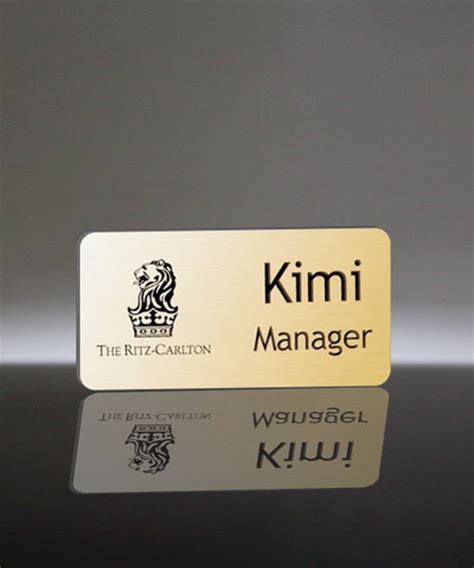 Gold Metal Name Badge