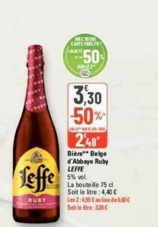 Promo Bière Belge D abbaye Ruby Leffe chez G20 iCatalogue fr