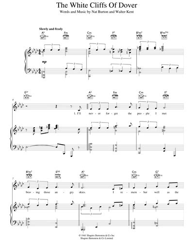 The White Cliffs Of Dover Sheet Music by Nat Burton | nkoda