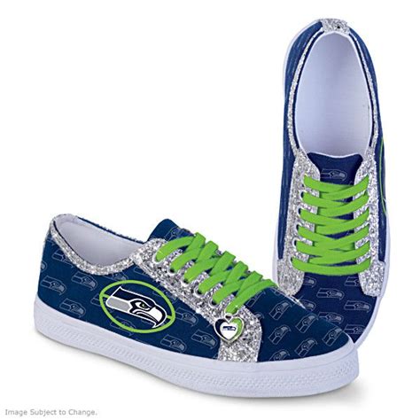 Seattle Seahawks Women's Shoes With Glitter Trim | Canvas shoes women ...