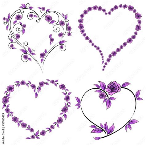 Cuore e Rose Tatuaggio-Heart and Roses Tattoo-Vector Stock Vector | Adobe Stock