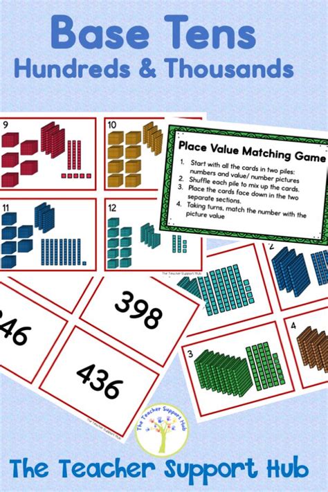 Base Ten Place Value In Hundreds And Thousands Task Cards And Matching