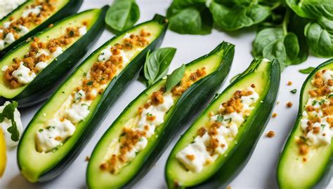 Ricotta Spinach Stuffed Zucchini Boats Recipe