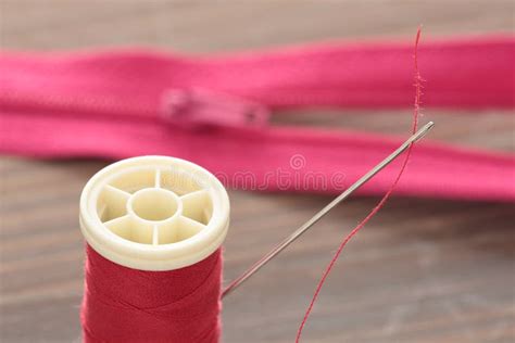 Hand Sewing Needle With Thread Stock Photo Image Of Arugula Cloth