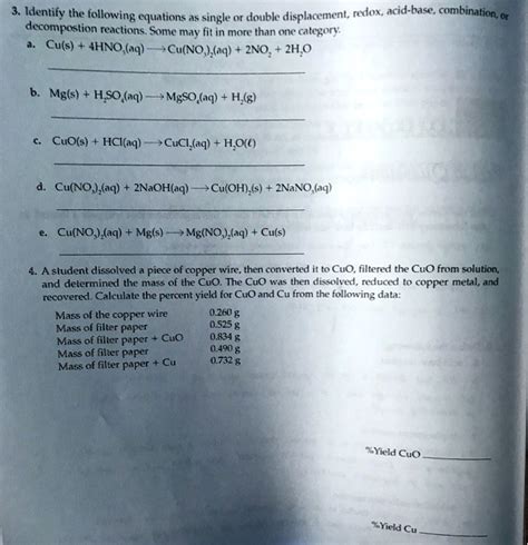 Solved Identify The Following Equations As Single Or Double