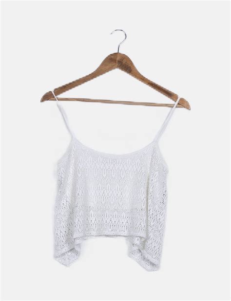 Bershka Top Blanco Crochet Descuento 84 Micolet