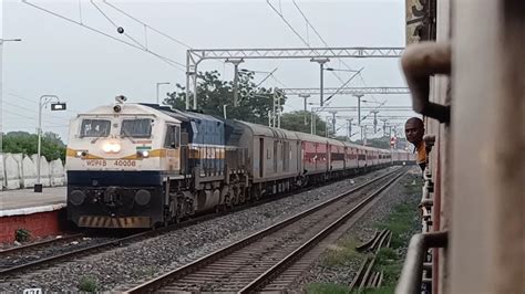 Devagiri Express Arriving Dharmabad Railway Station And Crossing