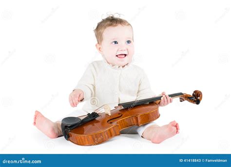 Sweet Funny Baby Playing Violin Stock Photo - Image: 41418843