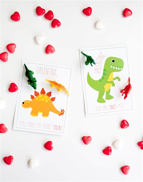 Printable Valentine Cards Cute Dinosaur 5 5 400 400 Homemade Creations