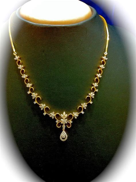 Simple Diamond Necklace - Indian Jewellery Designs