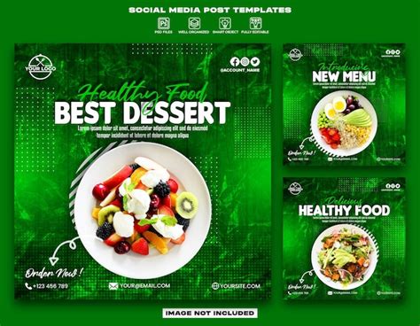 Premium PSD Healthy Food Instagram Posts Collection