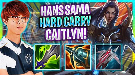 HANS SAMA HARD CARRY WITH CAITLYN G2 Hans Sama Plays Caitlyn ADC Vs