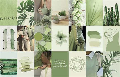 100pcs Sage Green Wall Collage Kit 2 Boho Aesthetic Soft Etsy Australia