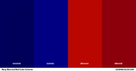 navy blue  red color scheme palettes schemecolorcom
