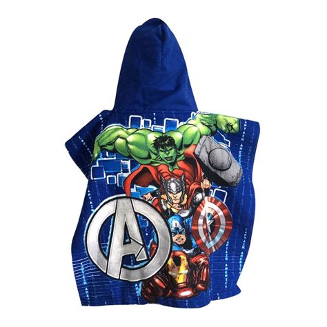 Toalla De Baño Avengers Marvel Con Capucha 50 Cm X 100 Cm