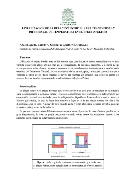 Anteproyecto Efecto Peltier LINEALIZACIÓN DE LA RELACIÓN ENTRE EL