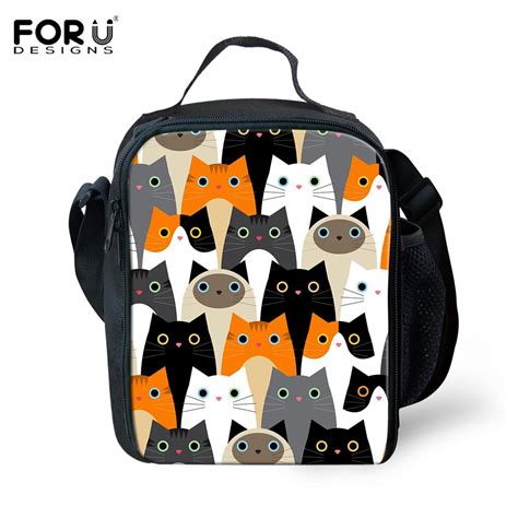 FORUDESIGNS Fiambrera Con Estampado De Gato Y Dibujos Animados Para