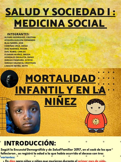 Mortalidad Infantil Y En La NiÑez Diapositivas Pdf Descargar Gratis