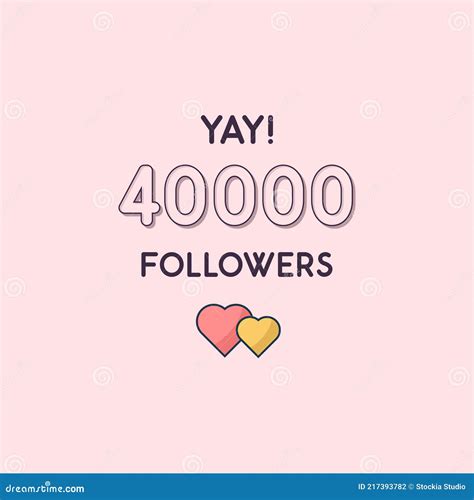 40000 Followers Vector Greeting Social Card Thank You Followers