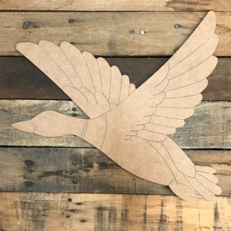 Buy Wooden Duck Flying Cutout, Unfinished Craft, Wood Shape