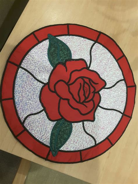 Kreative Kiwi Embroidery Design Stained Glass Rose Placemat I Used