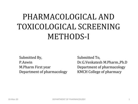 Pharmacological Preclinical Screening Of Antidiarrheal And Laxatives Ppt