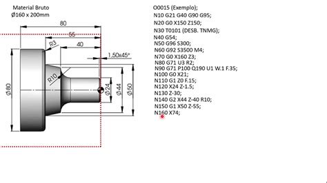 Torno CNC aula 16 Exercício G71 G70 YouTube