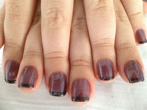 Shellac French Manicure Using Cnd Vexed Violet And Overtly Onyx By Sarah Orman And So Health And