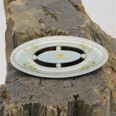 antique sterling enamel brooch edwardian enamel broo gem