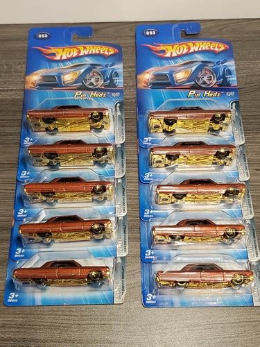 Lot Of Hot Wheels Pin Hedz Chevy Impala Brown Glw Ebay