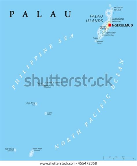 Palau Political Map Capital Ngerulmud Republic Stock Vector Royalty