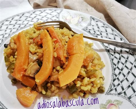 Arroz con calabaza y champiñones Adios a la báscula