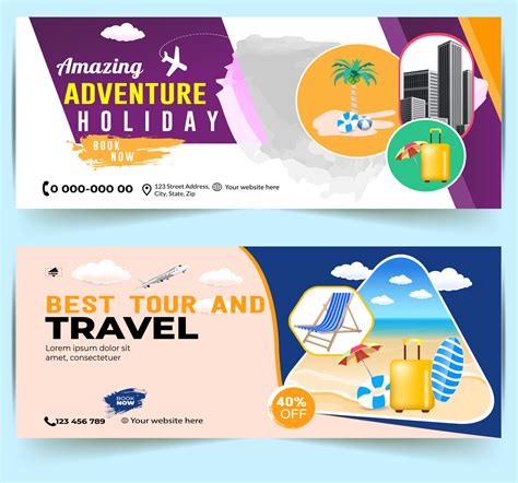 Modern World Tours Banner Design Company Holiday Adventure Template