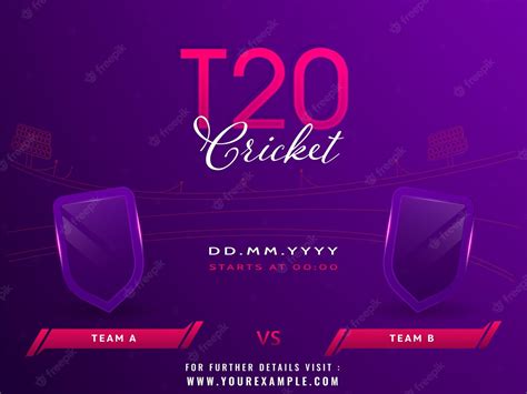 Premium Vector T20 Cricket Match Concept With Empty Shield Of