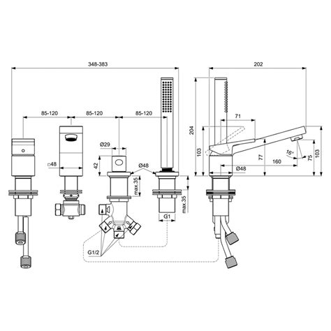 Ideal Standard Bd A Extra Gruppo Bordo Vasca Fori Con Deviatore