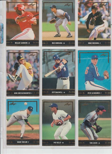 Leaf Baseball Gold Leaf Rookies Insert Card Set W J Bagwell