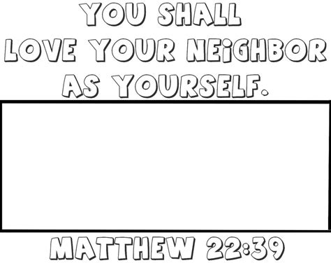 "Love Your Neighbor" Coloring Page Activity (Matthew 22:39)