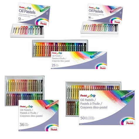 Giz Pastel Oleoso Pentel 12 16 25 36 50 Cores Sombreamento Em Eva