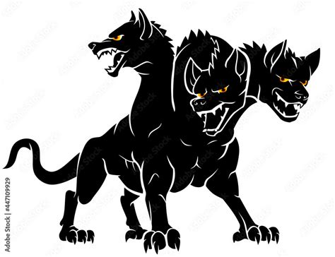 Cerberus, Greek Mythical Creature of the Underworld Stock Vector | Adobe Stock