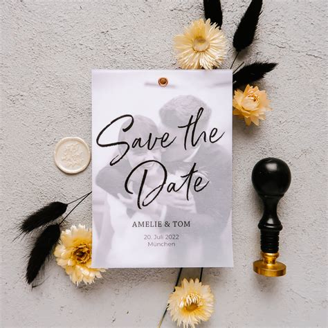 Save The Date Karte Mit Foto Urban Love Farbgold