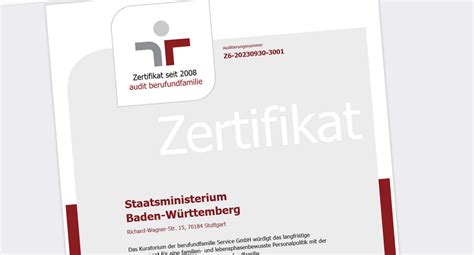 Staatsministerium Erneut Mit Audit Berufundfamilie Ausgezeichnet