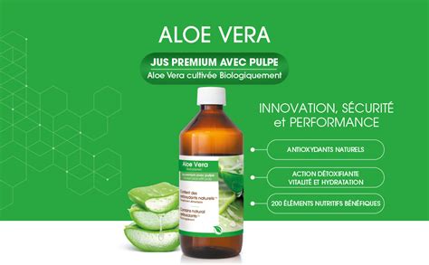 Jus Premium Aloe Vera Gel Liquide Alo S Biologique Avec Pulpe Boire