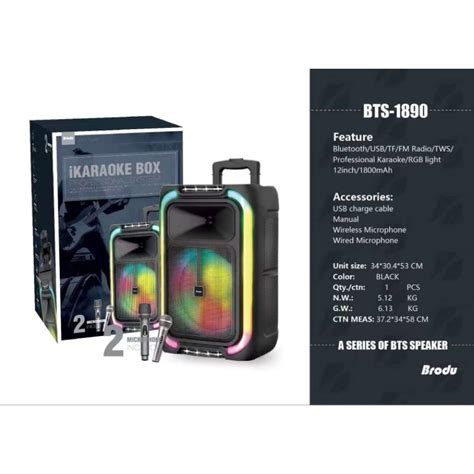 Brodu Bts Trolley Bluetooth Karaoke Speaker Shopee Philippines