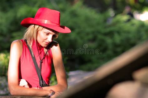 Blonde Cowgirl Stock Image Image Of Countryside Blonde