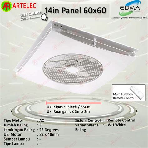 Jual MT EDMA 14in Panel 60x60 Kipas Angin Gantung Plafon Ceiling Fan